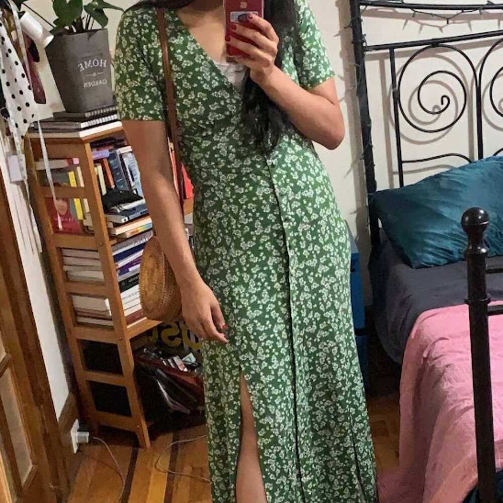 ASOS Green maxi floral dress size 8